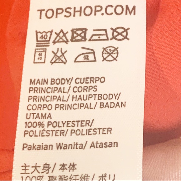 Topshop Size 6 Red Chiffon Droop Neck Tank Sleeveless Top - Picture 5 of 6